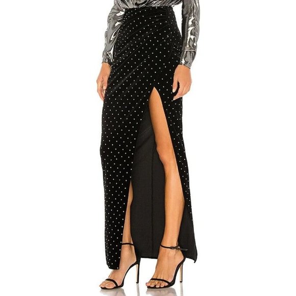 Michael Costello Dresses & Skirts - $178 MICHAEL COSTELLO X Revolve Lia Maxi Skirt Velvet Rhinestone Size Small